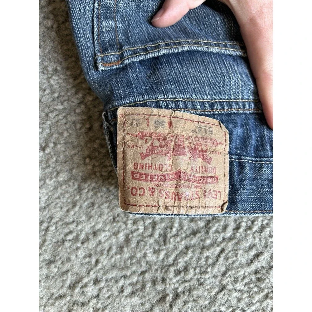 Levis 514 Straight Leg Jeans Men's 36x32 Light Wash Blue Denim - Picture 7 of 7